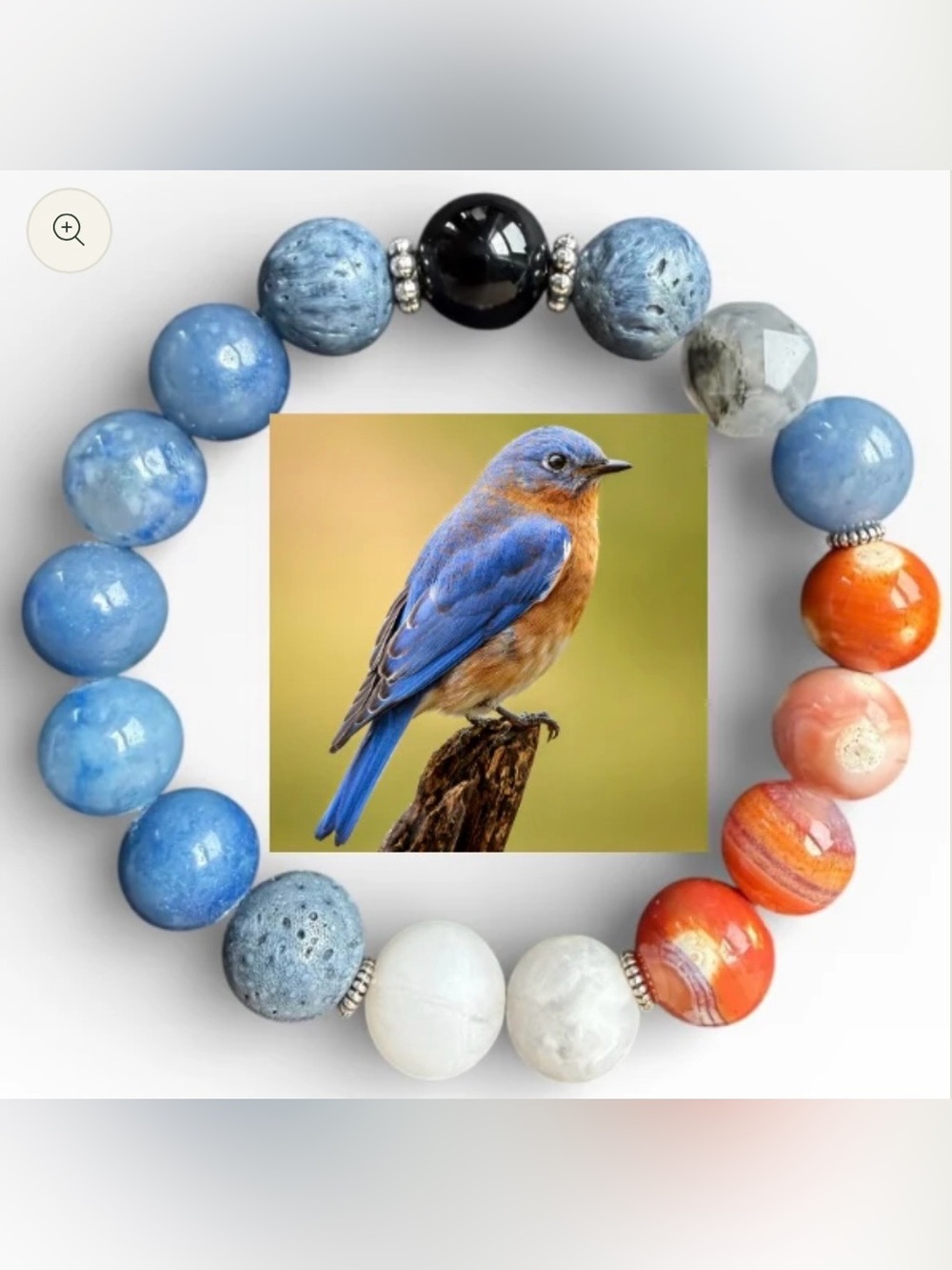 Embrace Our Souls Natural Stone 7” Bracelet in EASTERN BLUE BIRD nwt